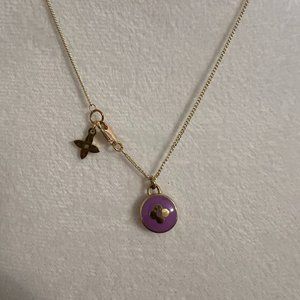Authentic Louis Vuitton Purple Charm on Unbranded Necklace